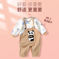 Spring and Autumn baby jumpsuits, spring newborn baby clothes, female baby clothes, baby boy long-sleeved crawl suits, children's clothing wholesale