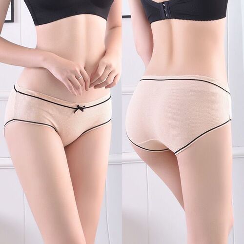 Japanese women's underwear for female students Korean style threaded mid-waist girl sexy and cute large size pants cross-border e-commerce