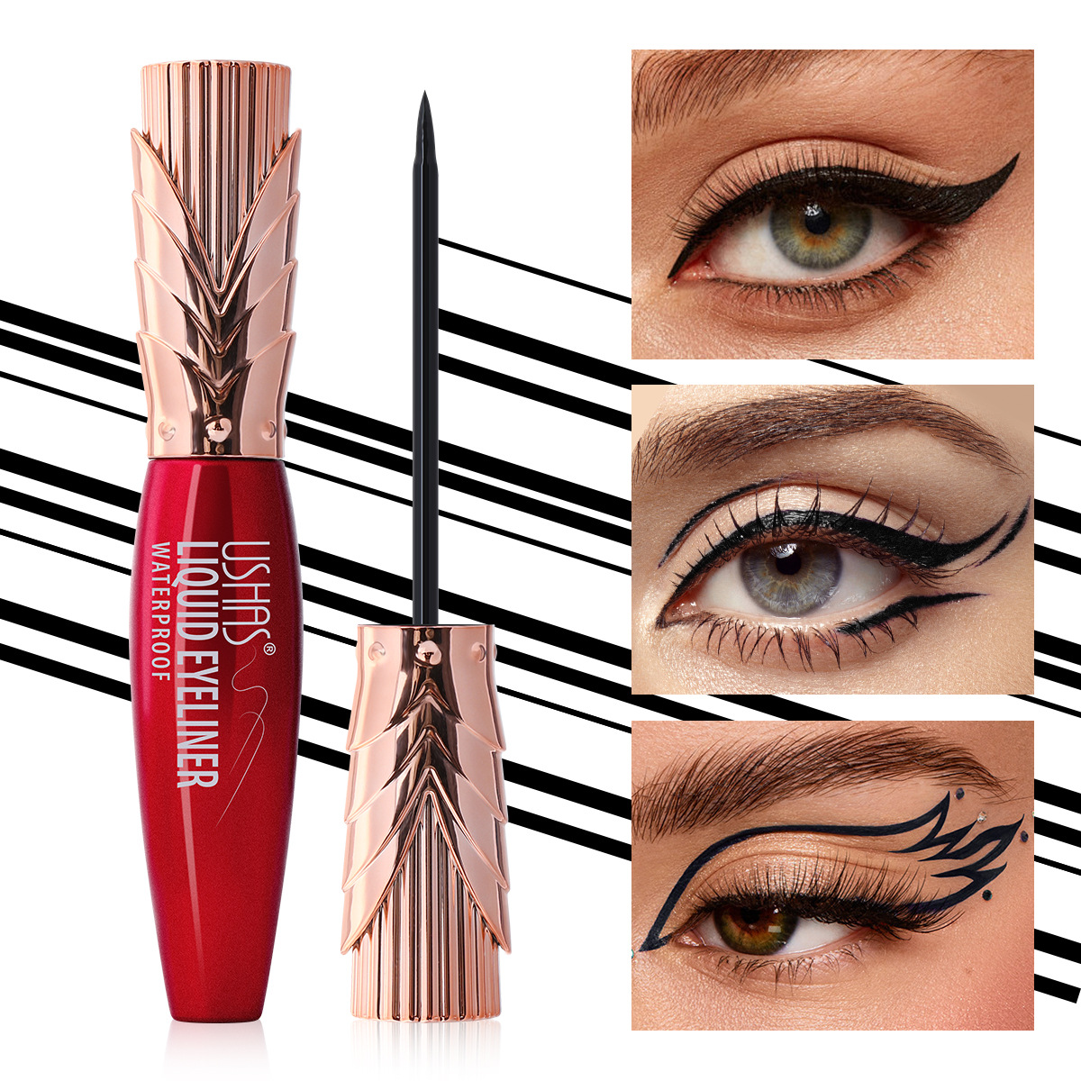 USHAS Europa y los Estados Unidos transfronterizos spot mate duradero no es fácil de marear líquido impermeable blando líquido delineador de ojos EL678