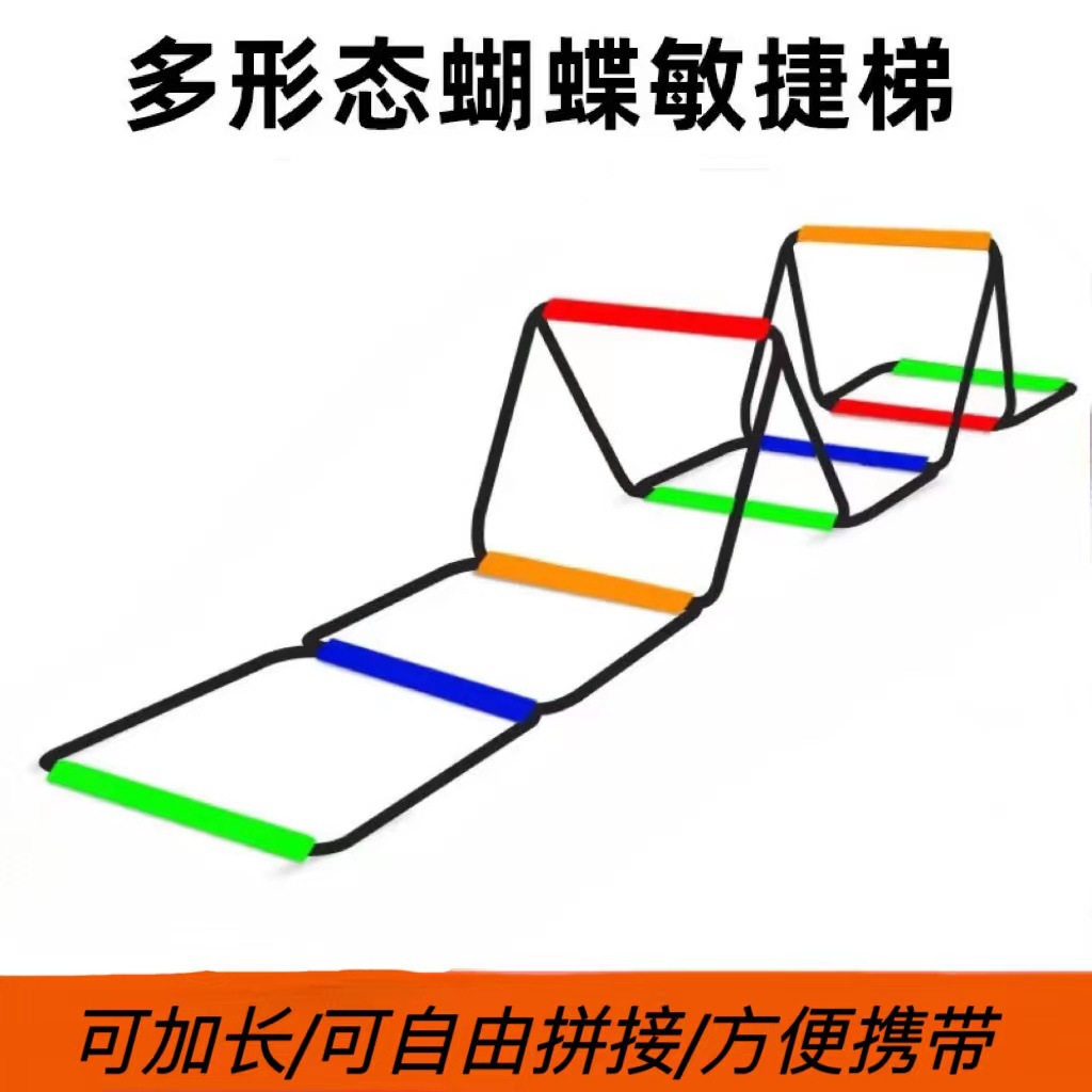 Folding Training Aids for Physical Exercise, Jump Ladder, Butterfly Hurdle, Agility Ladder, Steel Wire Folding Ladder, Football