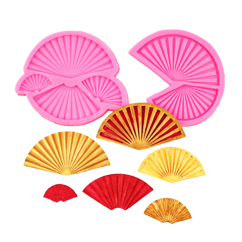 Fondant en forma de abanico de origami pastel decorativo plug-in chocolate Caramelo Suave molde de silicona origami modelado epoxi molde de yeso