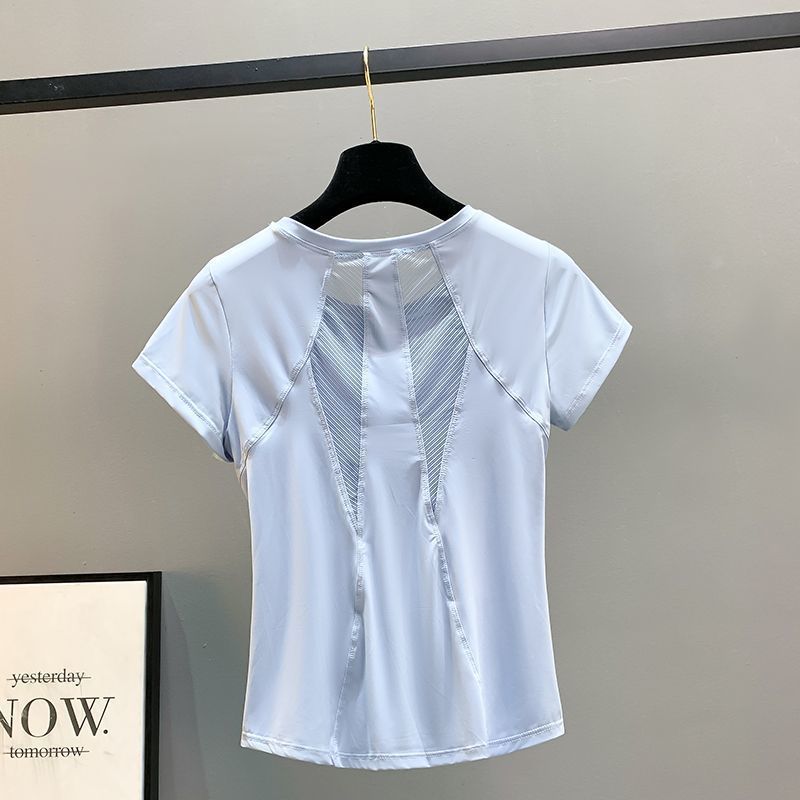 ヨガ服スーツ女性の夏ルーズ痩身速乾通気性メッシュ服屋外ランニングスポーツフィットネスバドミントン服|undefined
