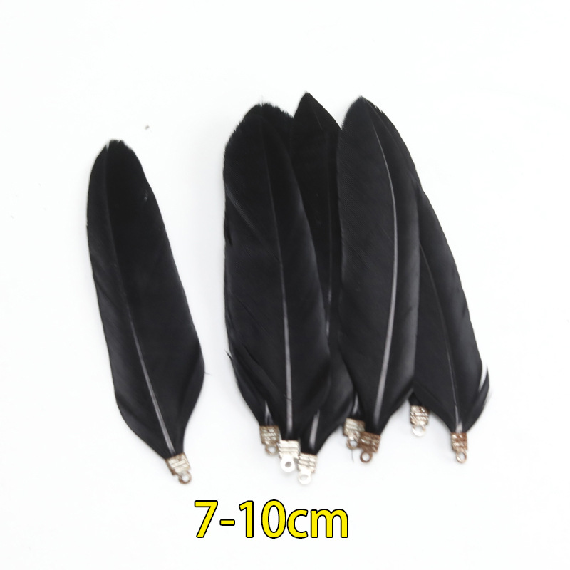 Plumas negras al por mayor diy materiales hechos a mano bolsas accesorios accesorios para niños jardín de infantes creativo curso de arte