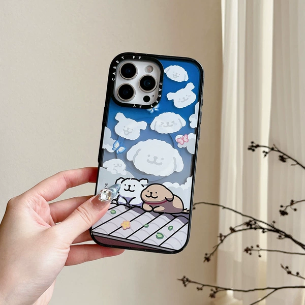 Line Puppy 2nd Edition (Lazy Cloud) [High Version Magnetic Suction] Black Frame Hard Case