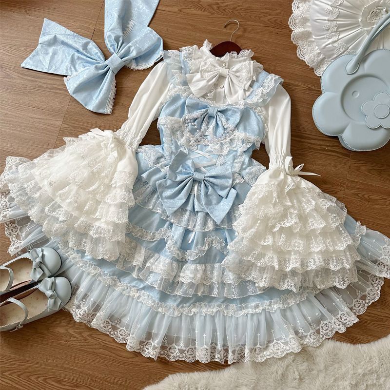 Lolita洋装华丽花嫁jsk吊带连衣裙女|undefined