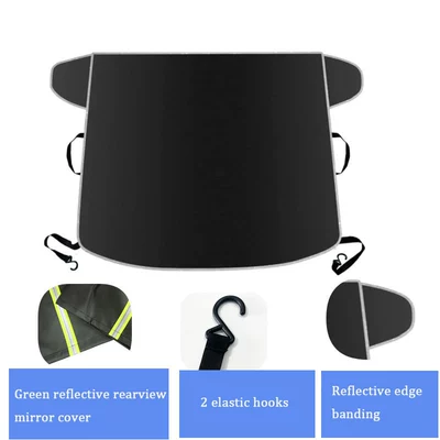 Car front windshield snow cover, cross-border outdoor winter 600D PVC-coated car snow cover, sunshade (Car snow shield) - 170119cm