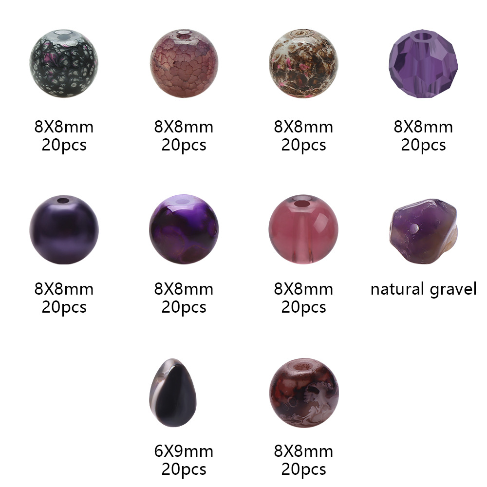 185g Weight Beads Jewelry Making Type Diameter 8mm Jewelry Making Size DIY Jewelry Accessories Classification 1 Set Quantity Glass Material Irregular, Round Pattern Plating Design Simple Style Style 1 Set Diameter 8mm Glass Irregular Round DIY Jewelry Accessories Beads 30