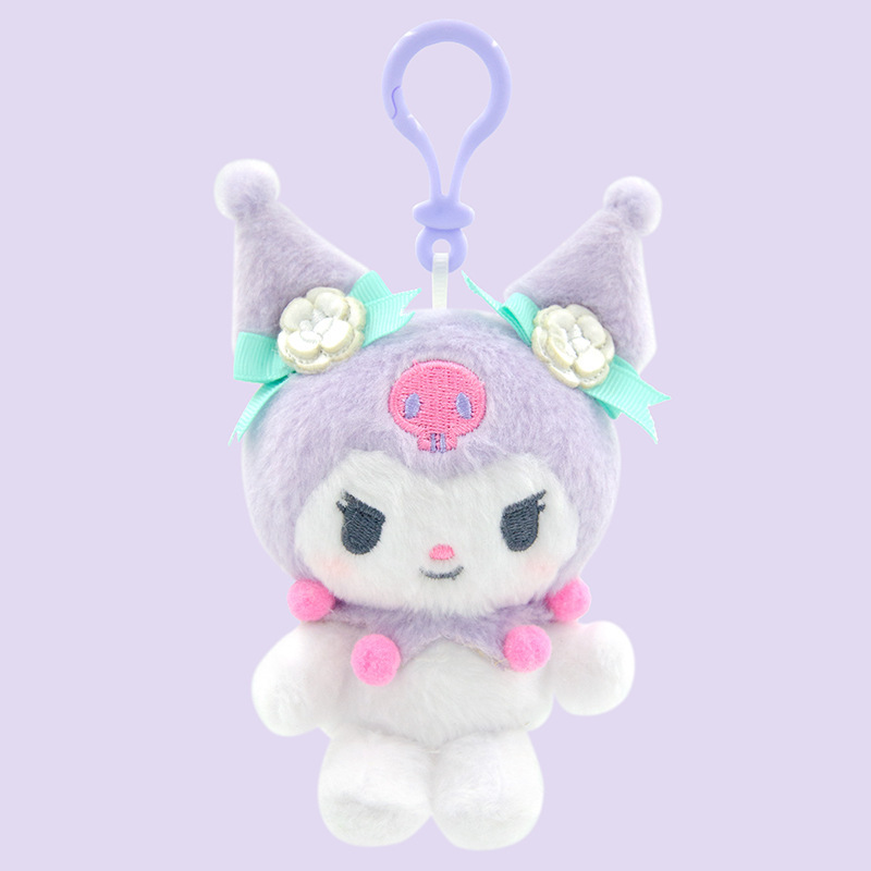 Floral Series Kuromi My Melody Kt Cat Cinnamoroll Plush Toy Doll Keychain Claw Machine Genuine Cute