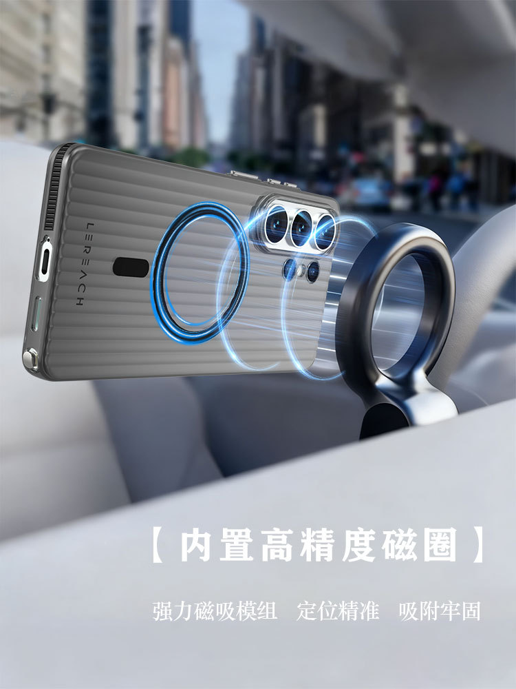 Ốp lưng trong suốt từ tính Samsung S26 Ultra hiệu ứng ánh sáng 3D — TOC series-Ling (phiên bản từ tính) màu đen, TOC series-Ling (phiên bản từ tính) màu trắng, TOC series-Ling (phiên bản từ tính) màu cam, Samsung S26 chi tiết 6