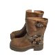 Thick Heel Martin Boots Women's 2024 All-match British Style Retro Square Toe Short Boots Sleeve Western Denim Boots Women's Shoes