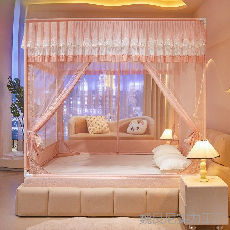 New Anti-Fall Mosquito Net Bed Fence Two-In-One New Home Bedroom Pattern Net Children's Crib