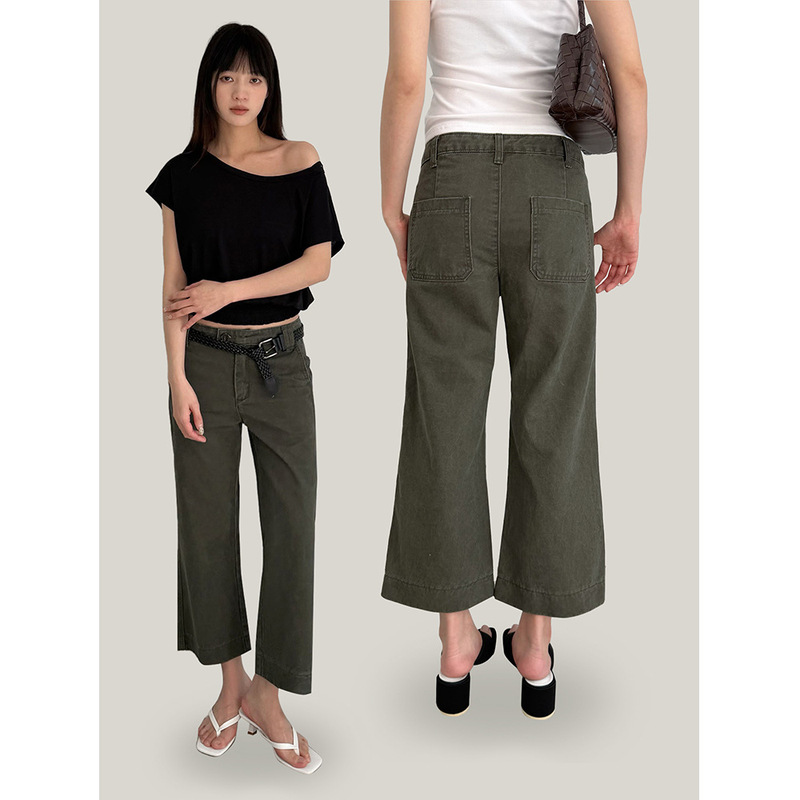Yuyi 2026 Spring and Summer New Retro Style Comfortable Mid-Waist Jeans Loose Wide-Leg Jeans for Women Hc1468