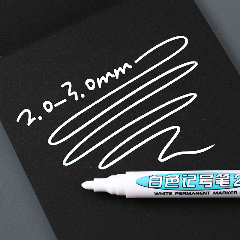 Guangna white marker oil-based waterproof non-fading large refillable ink painting highlight pen paint pen quick drying