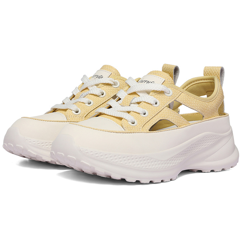 Giày sneaker nữ chunky đế dày lưới thoáng khí mùa hè 2026 — 6159 Màu vàng, 6159 Màu be