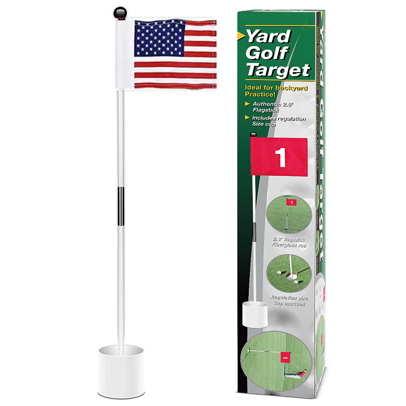 Golf asta taza titular suministros de Golf 4 pulgadas agujero taza rojo/azul/blanco bandera 87cm cubierta de asta