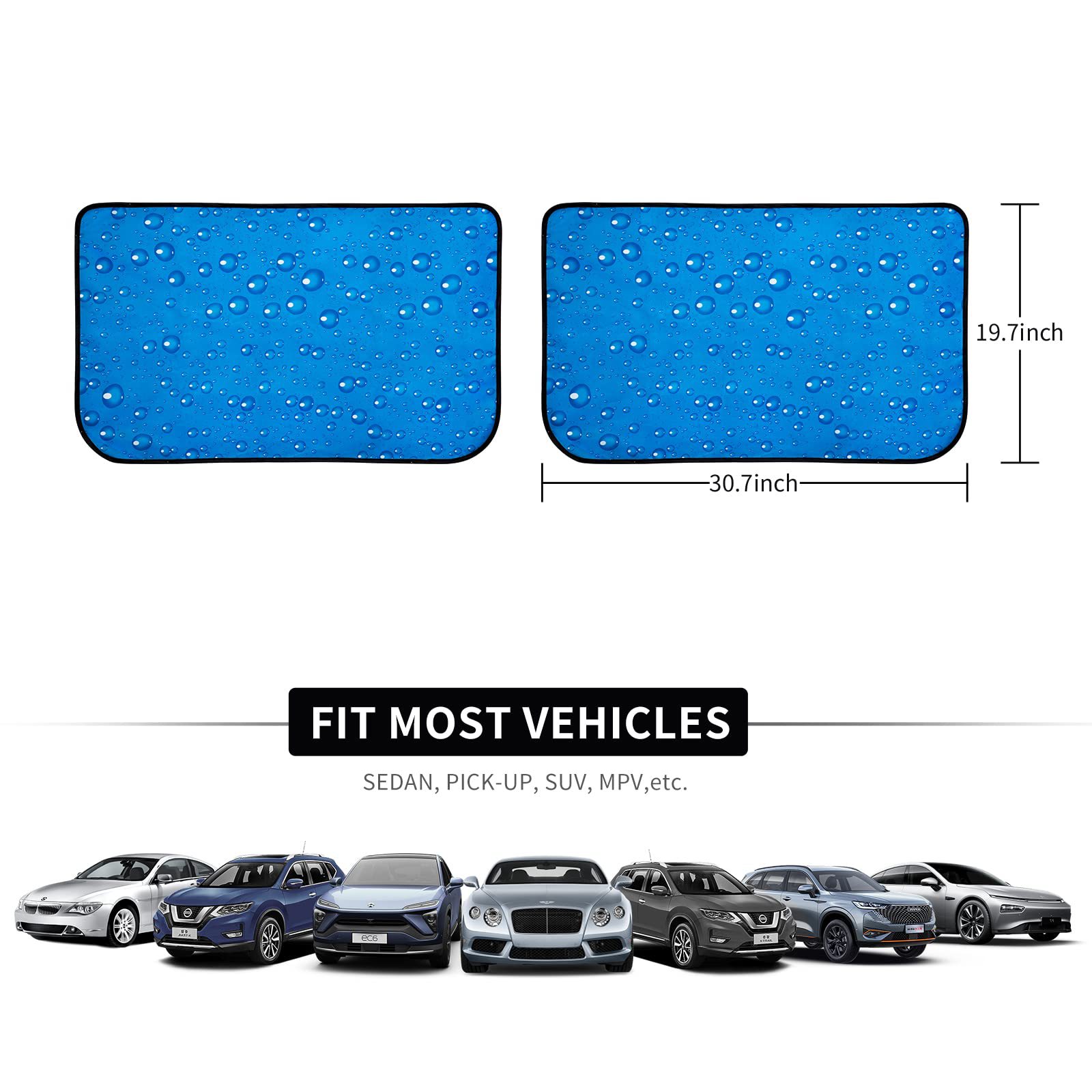 Cross-Border Single-Layer Sun Protection Retractable Magnetic Car Curtain Magnet Car Sunshade Water Drop Car Sunshade Side Shield