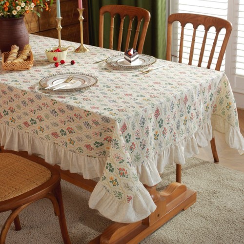 Lexuan Show tablecloth ins style French party rectangular tablecloth hotel dormitory ruffled photo tablecloth manufacturer