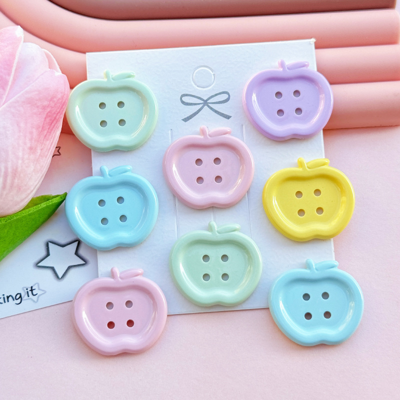 ボタンのマカロンアップルは新型のdiyアクリル部品の靴の花の携帯の携帯の携帯のケースに合わせて髪飾りを挟みます。