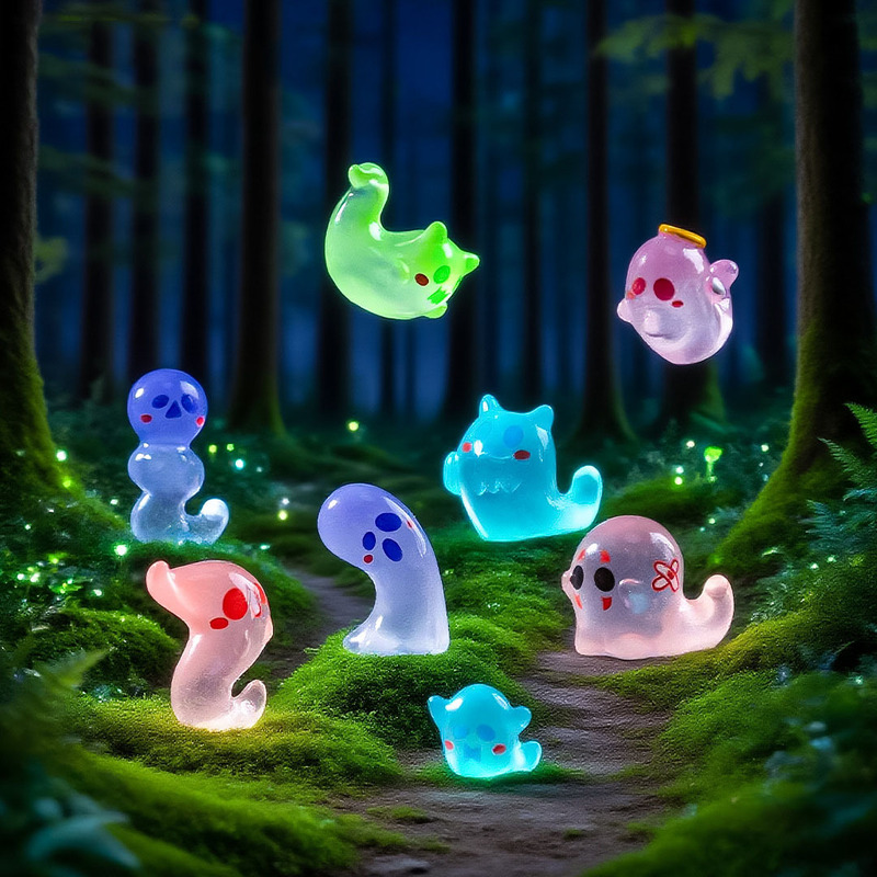 Micro-Landscape Simple and Creative Luminous Versatile Little Ghost Halloween Landscaping DIY Decoration Mini Resin Ornaments