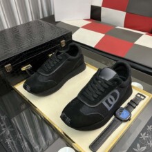 外贸男鞋广州货新款高端牛皮拼接帆布厚底休闲板鞋男士帅气老爹鞋