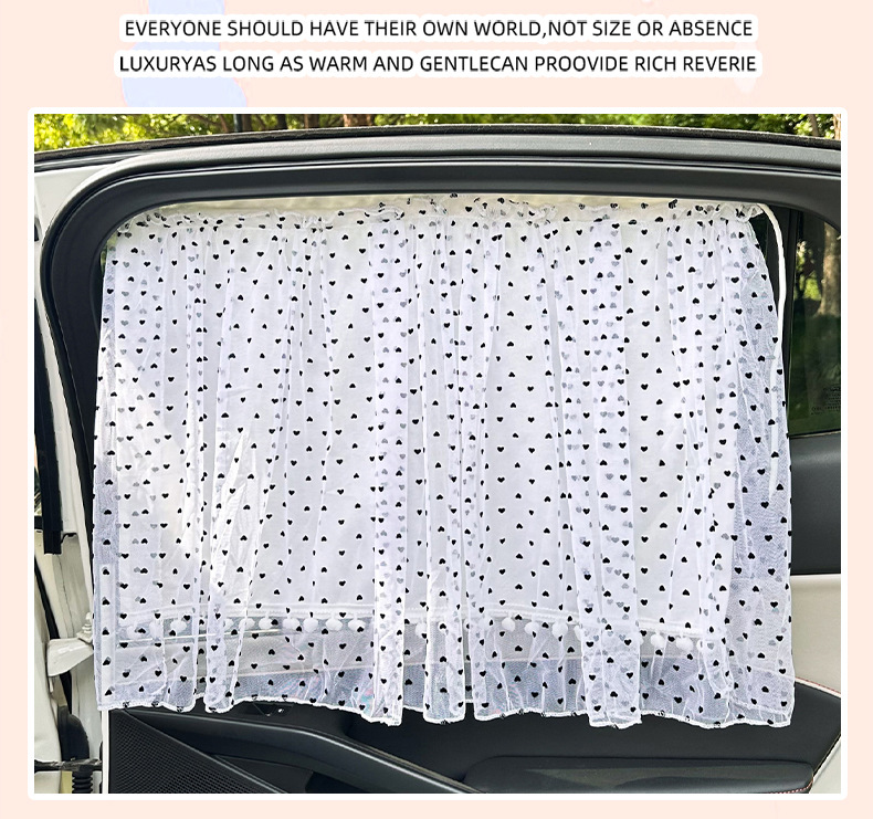 Car Sunshade Curtain with Suction Cups, Summer Sun Protection and Heat Insulation, New Simple Style Light-Blocking Car Window Curtain