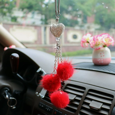 Car hanging — e-commerce Amazon specializes in water - white-peach-heart-bright-red-mink-hair