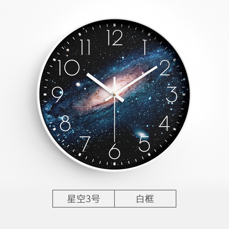 Reloj de pared creativo para sala, reloj de pared silencioso de estrellas, reloj de cuarzo para dormitorio/hogar