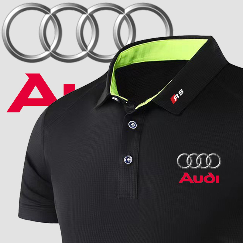 Summer quick-drying short-sleeved T-shirt cultural lapel advertising polo shirt Mercedes-Benz BMW Audi auto repair work clothes