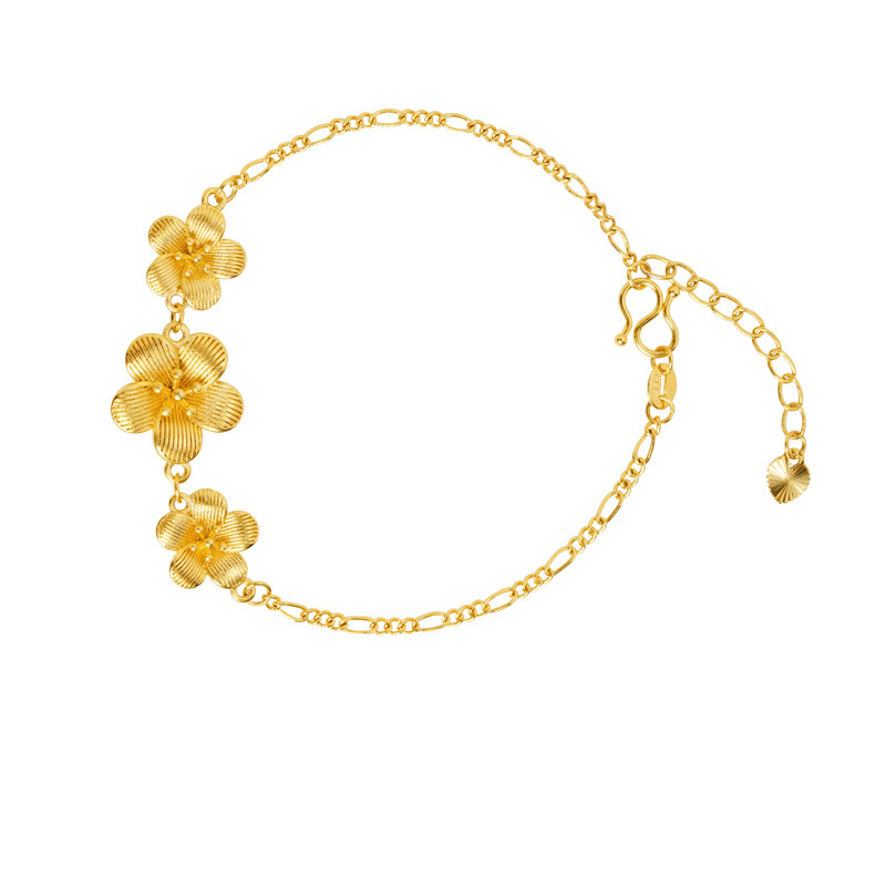 Brazalete de oro de arena de Vietnam, nuevos accesorios de lujo ligero, accesorios de flores, chicas en línea, joyas de flores simples.