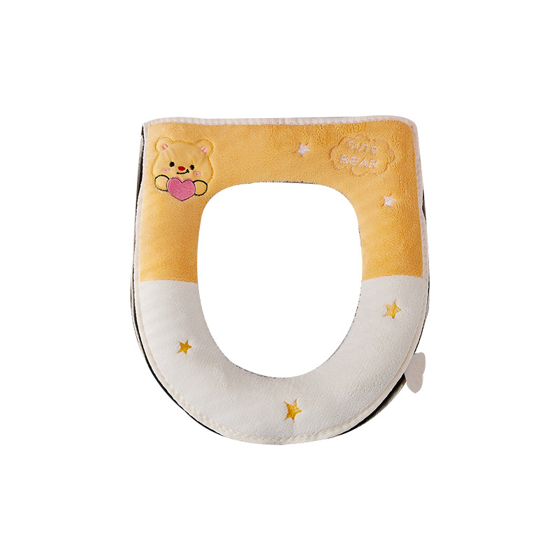 Almohadilla de inodoro engrosada de felpa, pegatina de inodoro para el hogar, arandela de asiento suave, almohadilla de inodoro con cremallera completamente envolvente de invierno universal