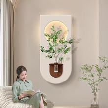 入户玄关水培绿植装饰画diy立体壁画砂岩肌理感挂画走廊过道壁灯