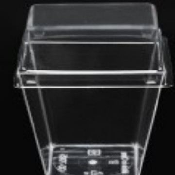 Copa de mousse desechable Taza de postre PS Taza de plástico Taza de pudín Taza redonda de punto de fábrica Taza cuadrada