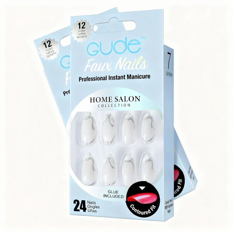 European and American Style Nail Tips, 24 Pieces, 3D Silver Foil French Style Adult False Nails, Acrylic Abs Nail Tips, Foreign Trade Cross-Border
