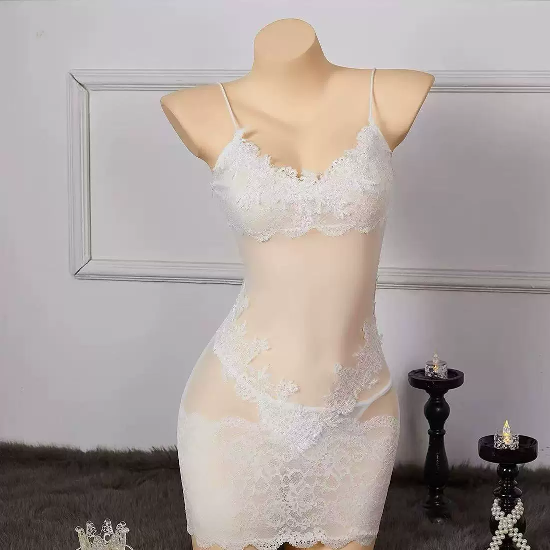 Underwear, sexy transparent bodysuit, set