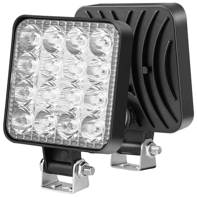 Car LED mini square 16 light plastic 48W ABS 12V off-road vehicle forklift headlight cross-border hot sale (İşçi projektorları) - white