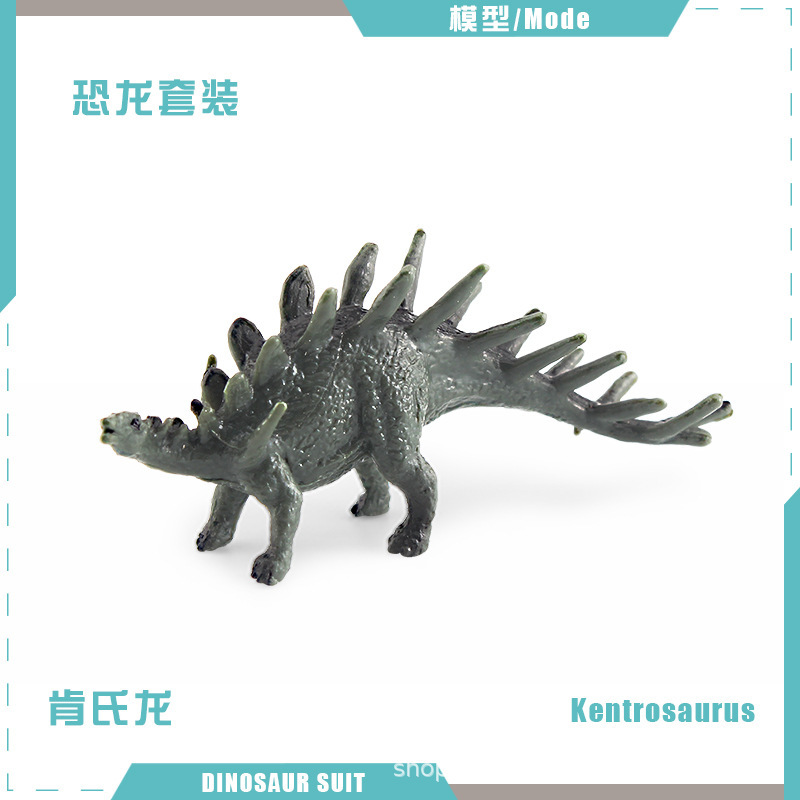 Modelos realistas de mini dinosaurios jurásicos transfronterizos: figuras de pterodáctilo, estegosaurio, parasaurolophus, velociraptor, therizinosaurus, ornithoraptor.