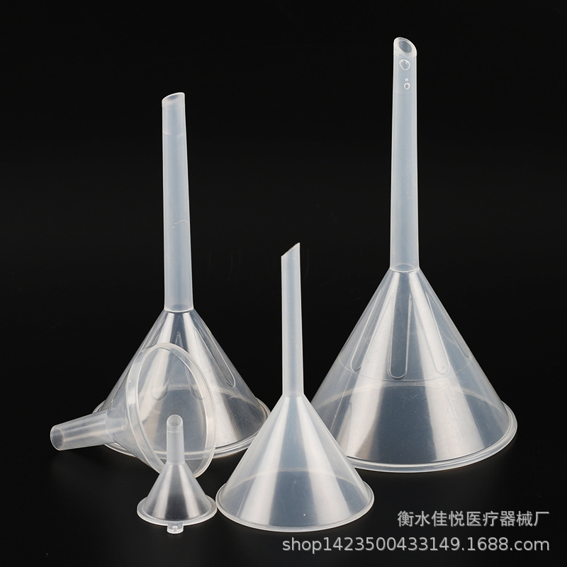 Embudo de plástico 60 75 90 120 150mm triángulo líquido separación embudo consumibles experimental suministros material PP
