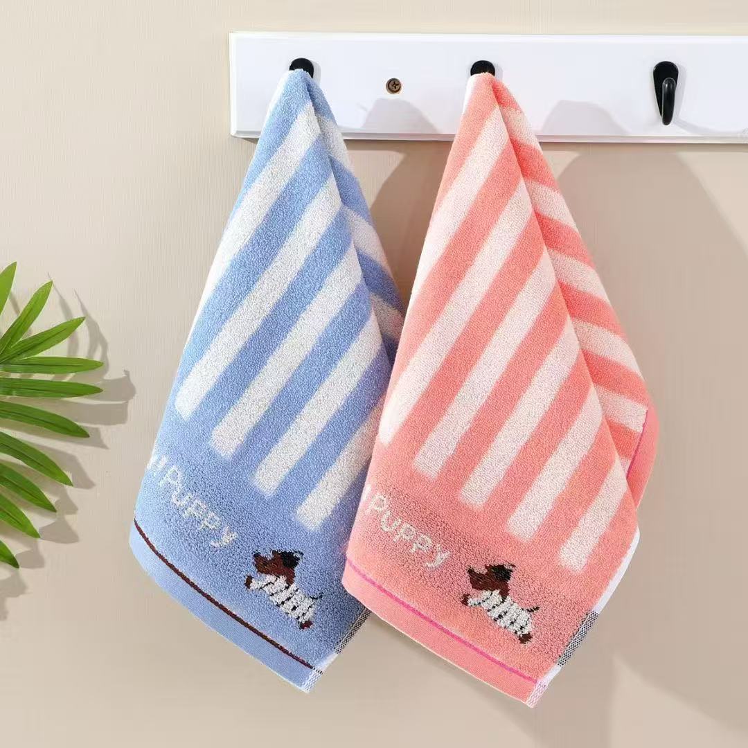 toalla de algodón suave para niños toalla de baño doméstica jardín de infantes no es fácil de caer Jacquard toalla de absorción de agua suave para niños