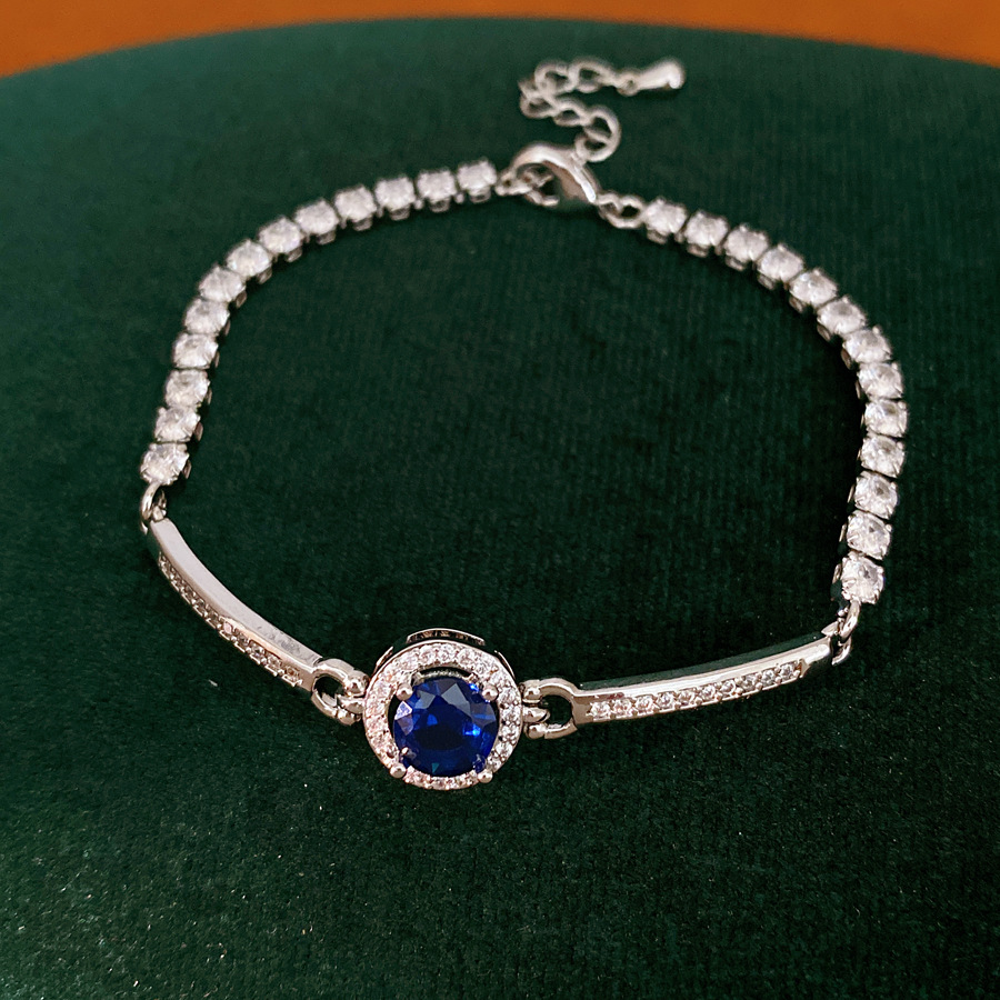 Pulsera redonda geométrica de piedra de silicio ligera de lujo nicho pulsera de alta calidad personalidad temperamento universal joyas de moda al por mayor