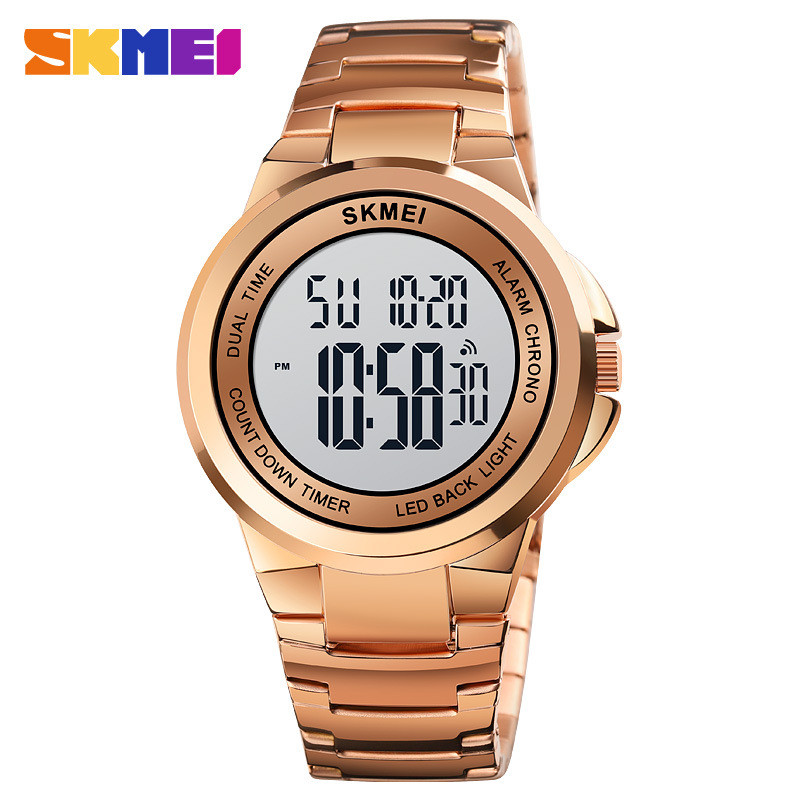 SKMEI 1712 pareja reloj deportivo moda reloj electrónico de los hombres de aleación casual sincronización luminosa