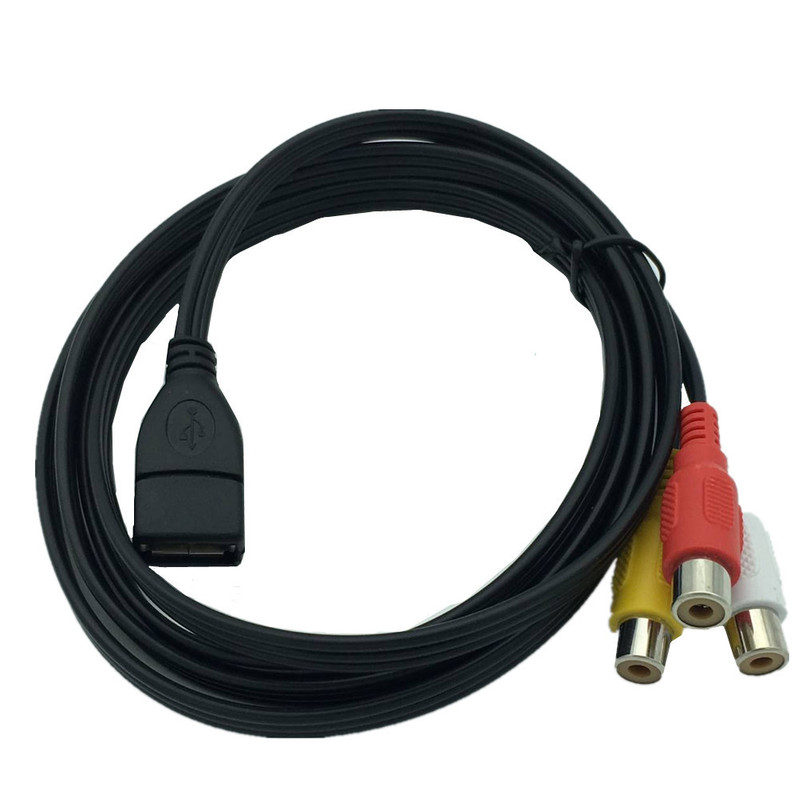 USB to Av Audio and Video Cable Set-Top Box Cable USB a Female to 3Rca Female Cable USB to Three Rca Av Cable