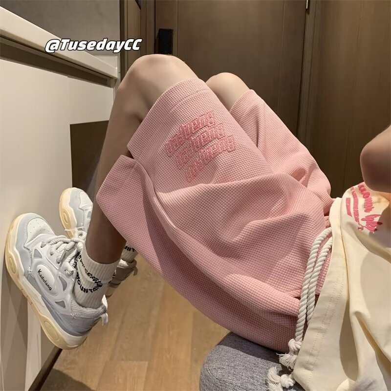 American-style Pink Sports Shorts Men's Summer Outer Wear Casual Large Pants 2024 New Style Basketball Hop Trendy