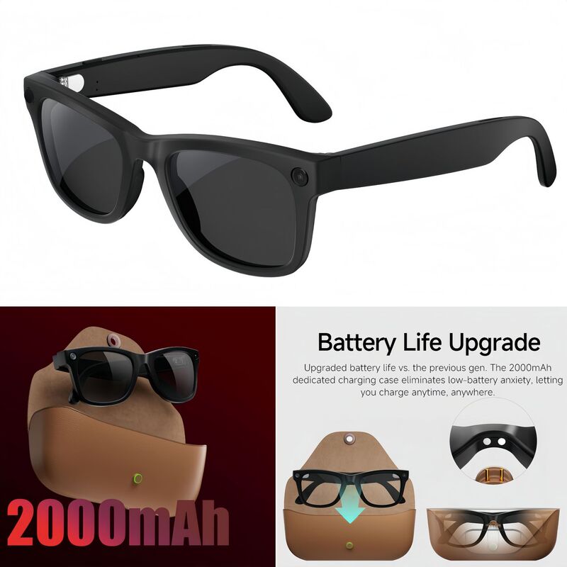 Leather case charging case AI assistant smart glasses HD5ULTRA photo and video recording 800W real-time translation WiFi Leather case charging case AI assistant smart glasses HD5ULTRA photo and video recording 800W real-time translation WiFi