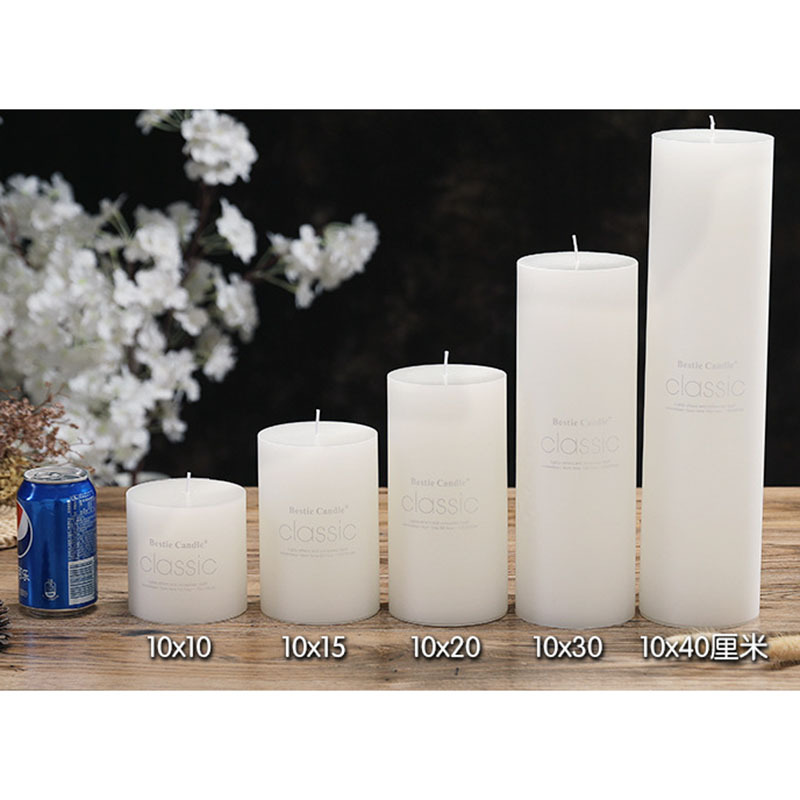 Fábrica directa columna europea blanca pura vela sin humo cumpleaños boda hotel iglesia decoración del restaurante occidental