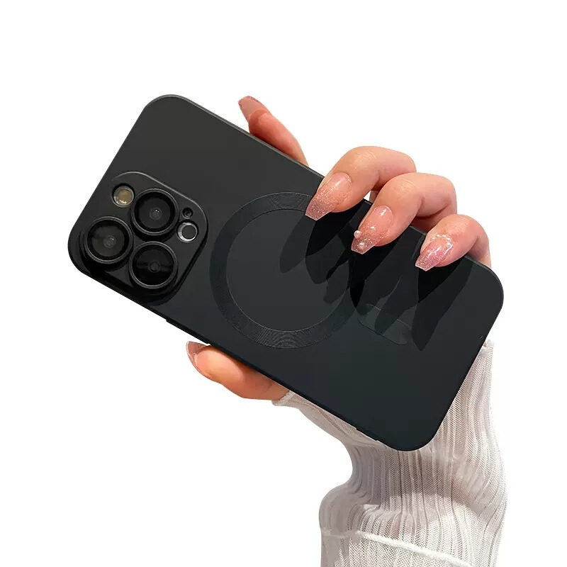 iPhone16PROMAX マット磁気吸着17携帯電話ケース 防塵メタルペイントスプレー塗装 Apple 16e ソフトケース対応|undefined