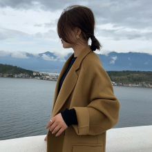 慵懒范高品质羊绒大衣女士新款双面尼毛呢外套小个子百搭韩版大衣