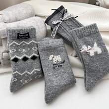 25秋冬新款卡通兔子毛袜加厚保暖立体袜口ins潮学院风可爱女袜
