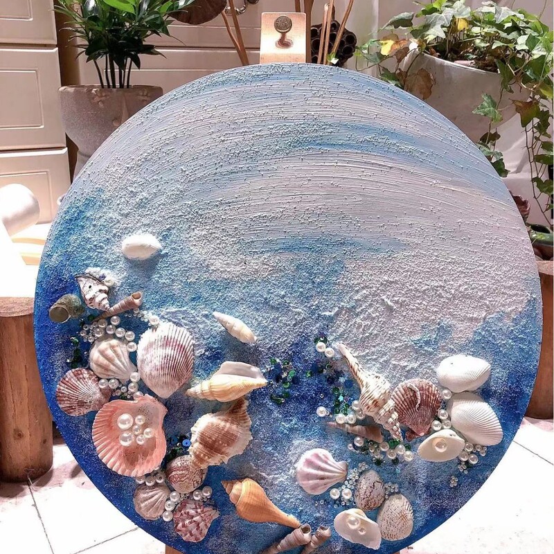 ビーチ波貝殻 diy テクスチャ絵画材料アクリル石英砂手作り額縁チームビルディング活動装飾絵画|undefined