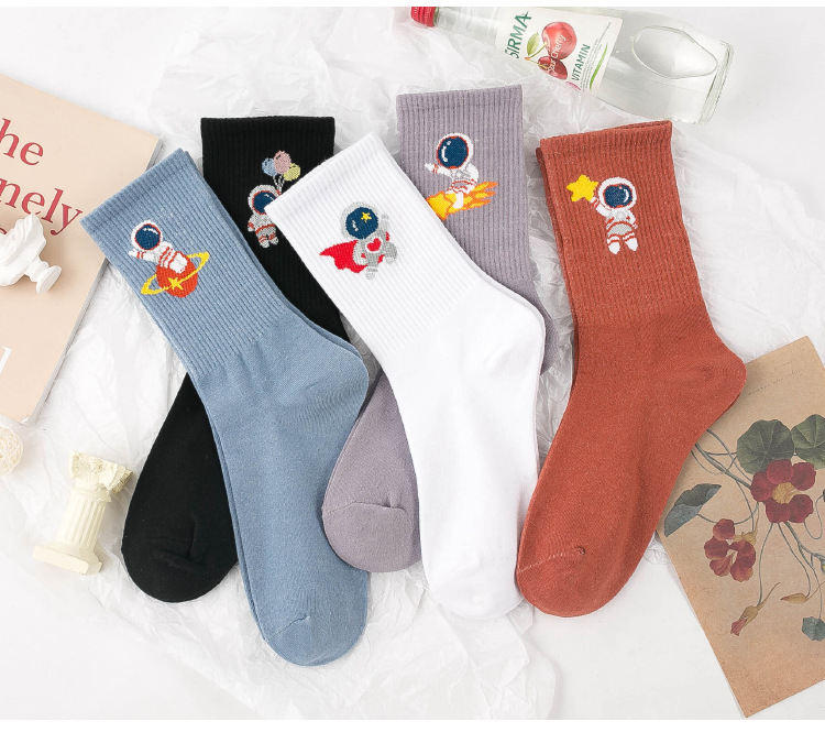 Astronaut Socks Women's Tube Socks Autumn And Winter Korean Cartoon Thick Stockings display picture 1