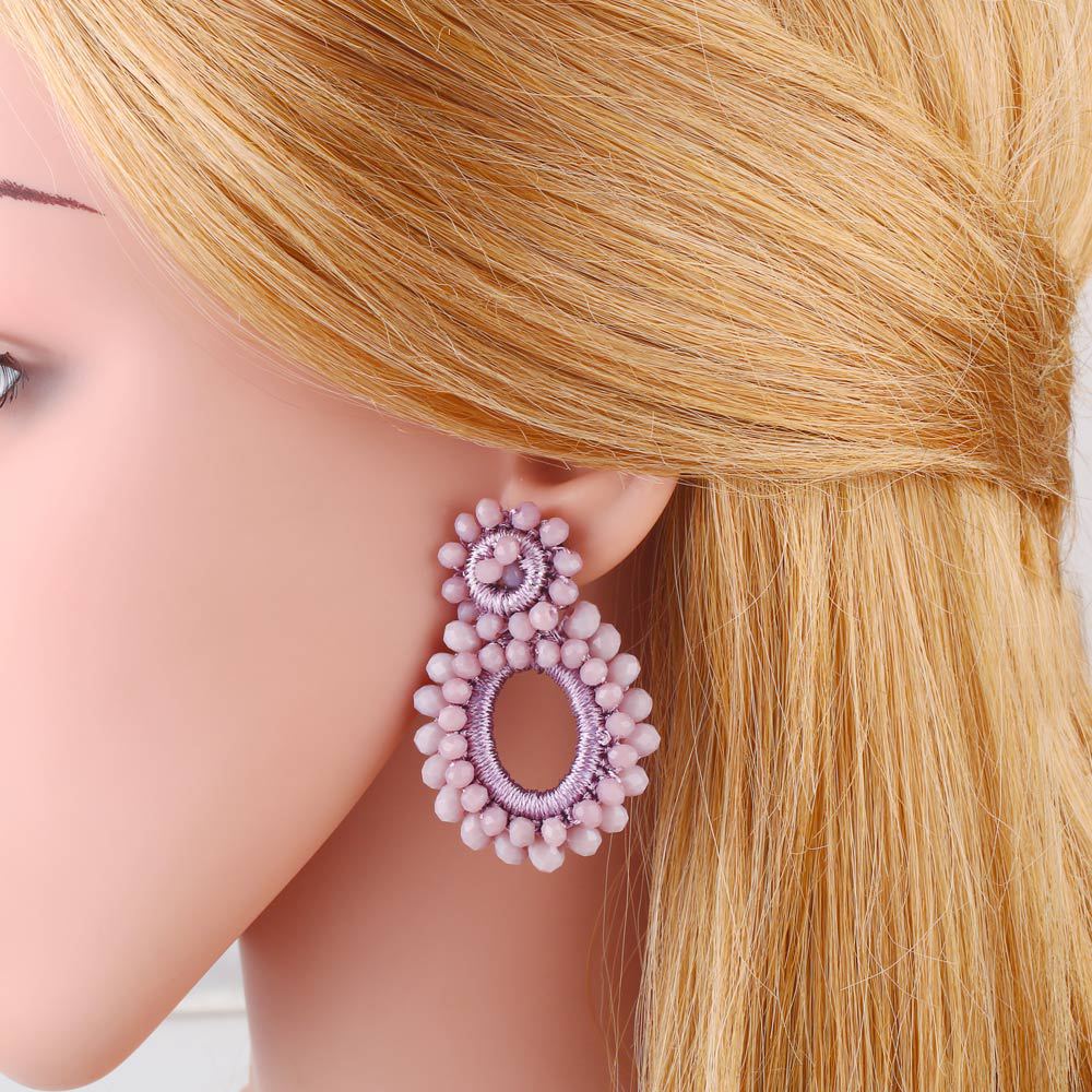 Polished Finish 1 Pair Exaggerated Vacation Geometric Mostacilla Drop Earrings